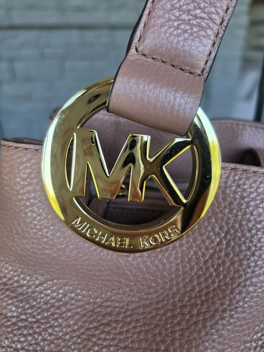 Michael Kors Blush Mauve Pebbled Leather Hobo Bag
